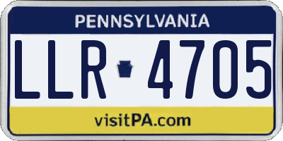 PA license plate LLR4705