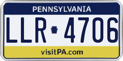 PA license plate LLR4706