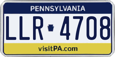PA license plate LLR4708