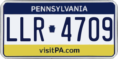 PA license plate LLR4709
