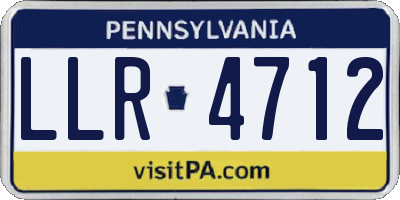 PA license plate LLR4712