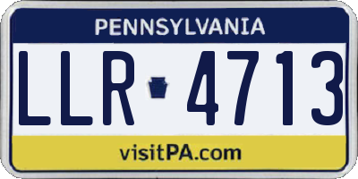 PA license plate LLR4713