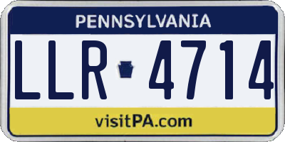 PA license plate LLR4714