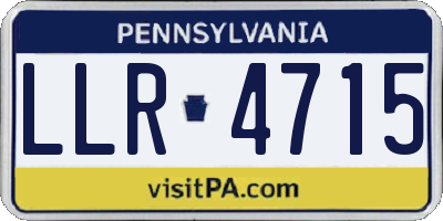 PA license plate LLR4715