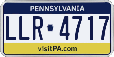 PA license plate LLR4717