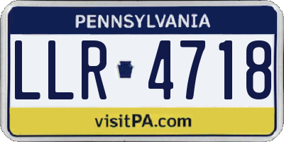 PA license plate LLR4718