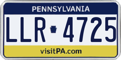 PA license plate LLR4725
