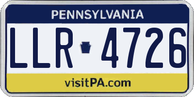 PA license plate LLR4726