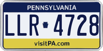 PA license plate LLR4728
