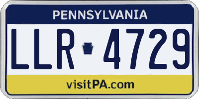 PA license plate LLR4729