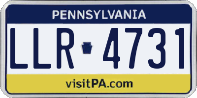 PA license plate LLR4731