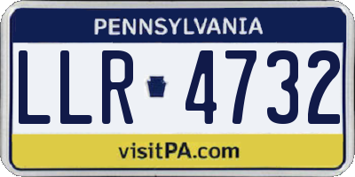 PA license plate LLR4732