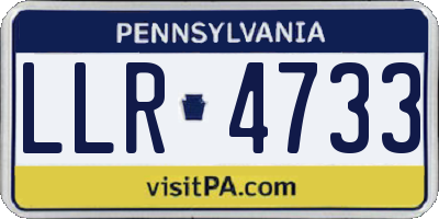 PA license plate LLR4733