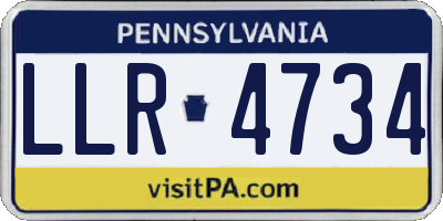 PA license plate LLR4734