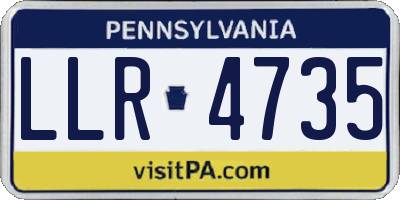 PA license plate LLR4735