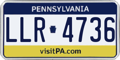 PA license plate LLR4736
