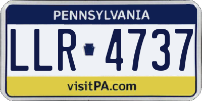PA license plate LLR4737