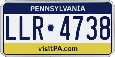 PA license plate LLR4738