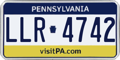 PA license plate LLR4742