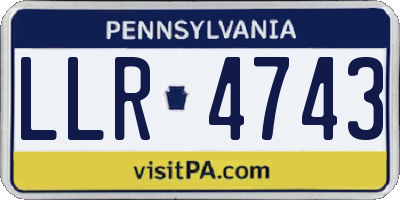PA license plate LLR4743