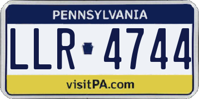 PA license plate LLR4744