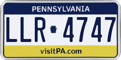 PA license plate LLR4747