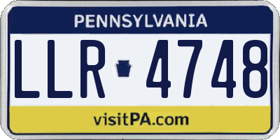 PA license plate LLR4748