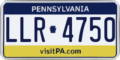 PA license plate LLR4750