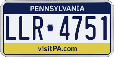 PA license plate LLR4751