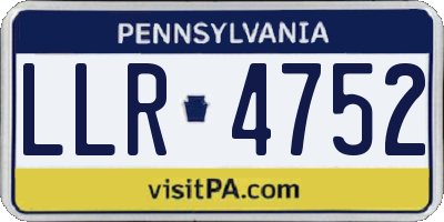 PA license plate LLR4752