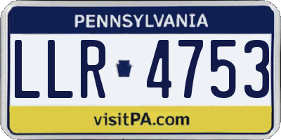 PA license plate LLR4753