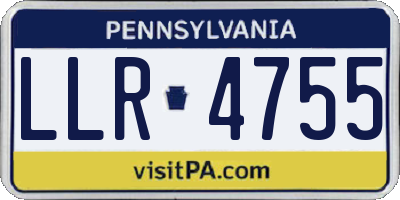 PA license plate LLR4755