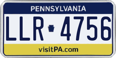 PA license plate LLR4756