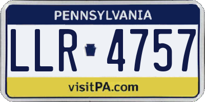 PA license plate LLR4757