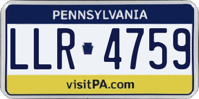 PA license plate LLR4759