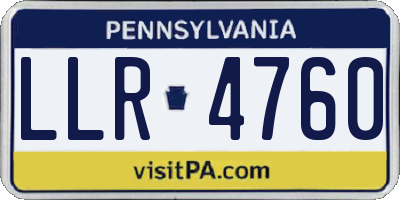 PA license plate LLR4760
