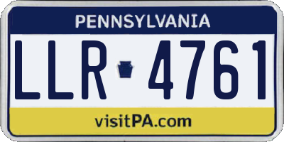 PA license plate LLR4761