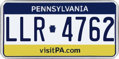 PA license plate LLR4762
