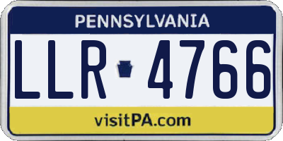 PA license plate LLR4766