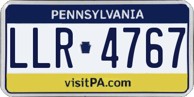 PA license plate LLR4767