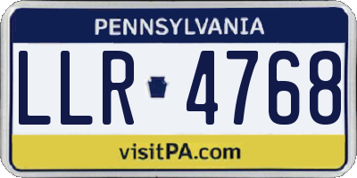 PA license plate LLR4768