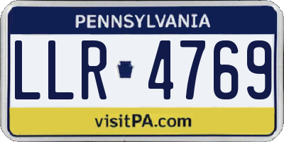 PA license plate LLR4769