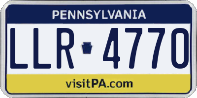 PA license plate LLR4770