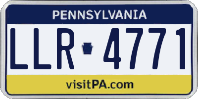 PA license plate LLR4771