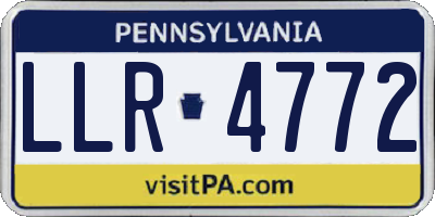 PA license plate LLR4772