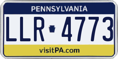 PA license plate LLR4773