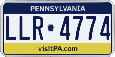 PA license plate LLR4774