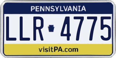 PA license plate LLR4775