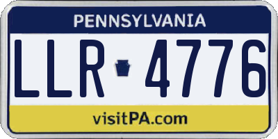 PA license plate LLR4776