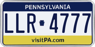 PA license plate LLR4777